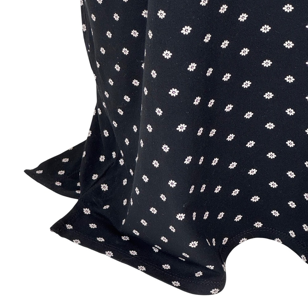 J. Jill Wearever Sleeveless Tunic Top Black White Daisy Floral Scoop Neck Large - Picture 4 of 9